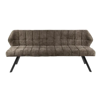 Afbeelding van Fraaai Keelan eetkamerbank raster taupe Metaal poedercoat
