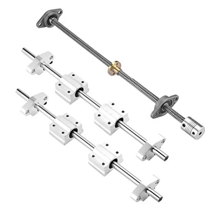 Afbeelding van S SIENOC 500mm T8 Spindelschroef + Koperen Moer Horizontaal Lagerlager Koppeling Φ8 mm Lineaire Geleiding Beugel Kogellager 3D Printer CNC (Typ 8, 1Sets, 500mm)