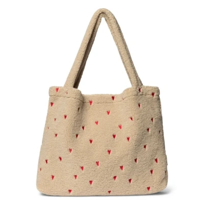 Afbeelding van Studio Noos luiertas Teddy Hearts Mom Bag ecru