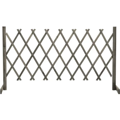 Afbeelding van vidaXL Tuinlatwerk 150x80 cm massief vurenhout grijs