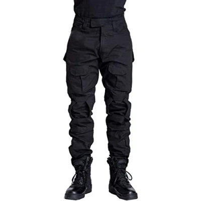 Afbeelding van FENG militaire tactische camouflage broek voor heren, camouflage, avontuurlijke broek, outdoor, multi pocket, ademend, waterdicht, jachtbroek, zwart, 34