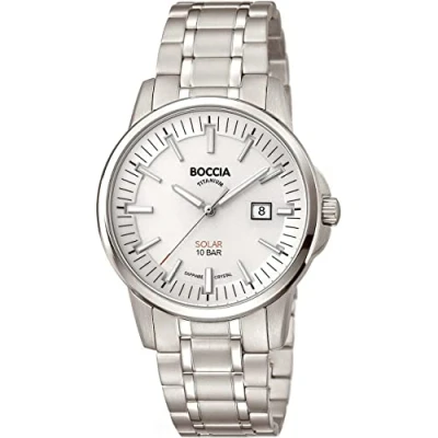 Afbeelding van Boccia 3643 03 Horloge Solar Titanium saffierglas zilverkleurig wit 39 mm