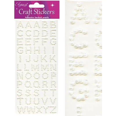 Afbeelding van Oaktree Stickers Alfabet kleine parels wit (per vel)