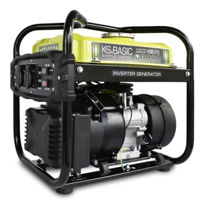 Afbeelding van K&amp;S Basic KSB 21i 4 takt benzine stroomgenerator, invertergenerator 2,9 pk met automatische spanningsregelaar, olietekort beveiliging, uitlaatgasnorm EURO V, 2000 W, 2 x 16 A (230 V) voor kamperen