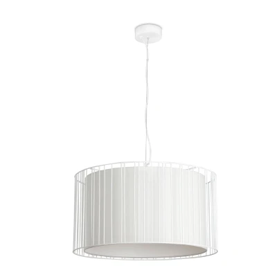 Afbeelding van Faro Lighting Linda 1 Licht Rond Plafond Hanger Wit met Schaduw, E27