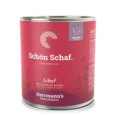 Afbeelding van Herrmann&#039;s Sensitive hond Schaap met courgette 800 gr. per 6 stuks
