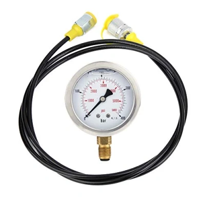 Afbeelding van Hydraulische drukmeter Kit, druktester M16*2 BSP1/4 + 0 400BAR/6000PSI slang testpunt koppeling, 1,5 m druktest Guage