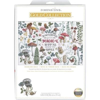 Afbeelding van Dimensions Gold Collection Woodland Magic geteld kruissteek kit, 16&quot; x 11&quot;, 18 Cnt. witte Aida 5 stuks