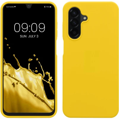 Afbeelding van kwmobile telefoonhoesje geschikt voor Samsung Galaxy A26 5G Hoesje met siliconen coating Smartphone case in stralend geel