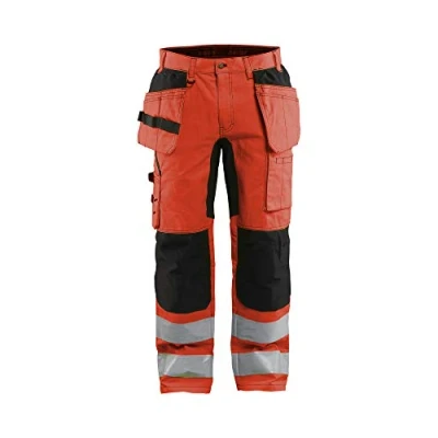 Afbeelding van Blaklader Werkbroek met stretch High Vis 1552 1811 Rood/Zwart D84