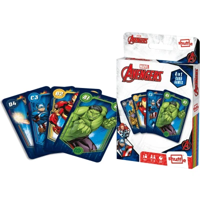 Afbeelding van Shuffle Kaartspellen Avengers 4 in 1 (Kwartet, memo, snap, actiespel)
