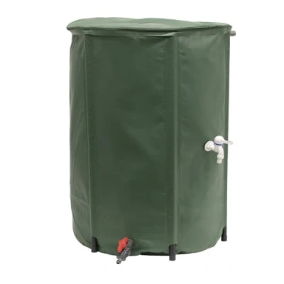 Afbeelding van EDA Flexibele en opvouwbare wateropvangbak 500 L met gaasfilter + 2 kranen Weerbestendig Ø 80 x H.98 cm