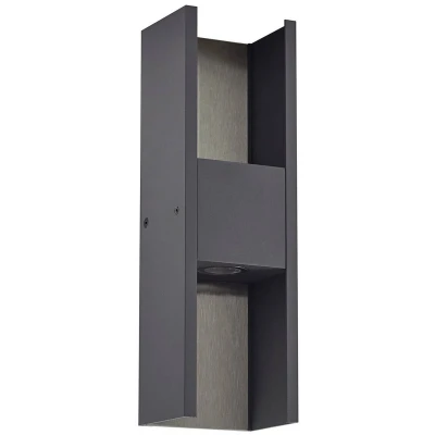 Afbeelding van Lucande LED buitenwandlamp Lavrin, zwart/grijs, aluminium
