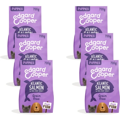 Afbeelding van 6x Edgard &amp; Cooper Hondenvoer Puppy Verse Zalm en Kalkoen 700 gr