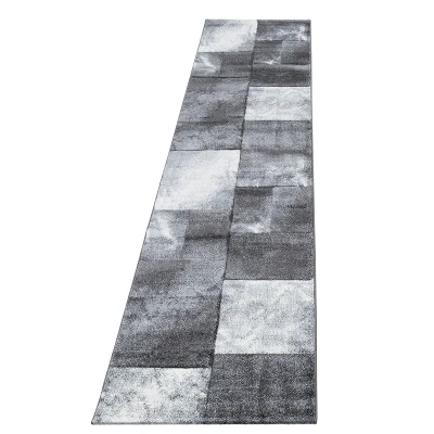 Afbeelding van Moderne loper Tetris Grijs 1710 80x300cm Adana Carpets