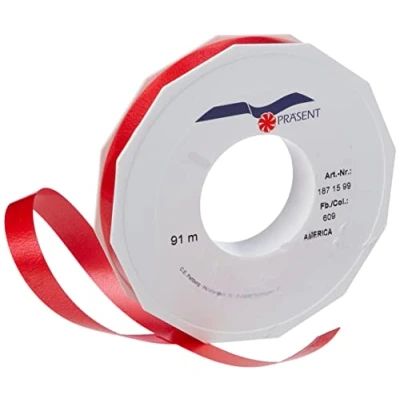 Afbeelding van C.E. Pattberg Präsent America Krullint Rood 15 mm breed, 91 m lengte