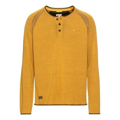 Afbeelding van camel active Henley Longsleeve, Heren, Maat: Medium, Cumin yellow