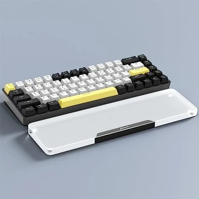 Afbeelding van Attack Shark 68 toetsen Acryl Polssteun, CNC Aluminium Legering Transparante Handpalmsteun, 60% Indeling Gaming Mechanisch Toetsenbord Ergonomische Pols Ondersteuning, Anti Slip Zwart