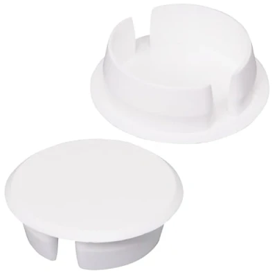 Afbeelding van SKIR&#039;CO (10 stuks) Witte Plastic Gatpluggen 30 mm, Boorgat Cover Caps, Meubelgat Plug, Schroefgat Plugs