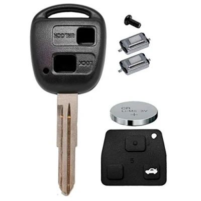 Afbeelding van Auto sleutel afstandsbediening 1x geval twee belangrijke TOY41 + toetsenbord 2x Micro knop CR2016 batterij compatibel met Toyota