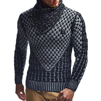Afbeelding van Leif Nelson MIT Schalkragen Trui, Heren, Maat: 3XL, Schwarz ecru