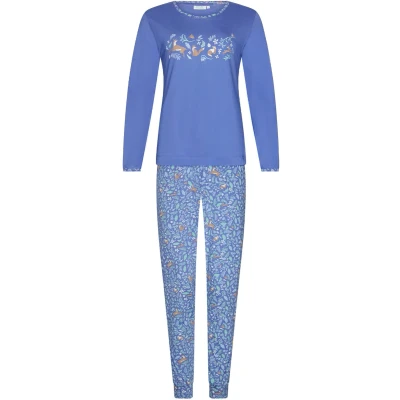 Afbeelding van Rebelle Forest Animal Pyjama Bio Katoen Blauw Maat 40