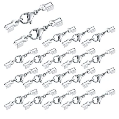 Afbeelding van 20 stuks roestvrijstalen sluiting, leren band, ketting, karabijnsluiting, sieraden maken armbandsluiting voor kettingen, sieraden, doe het zelf