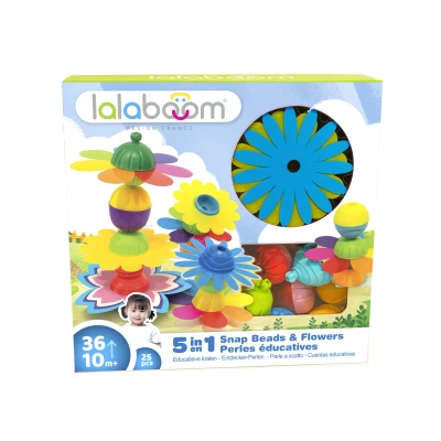 Afbeelding van Lalaboom Educatieve kralen met bloemen (25 stuks)