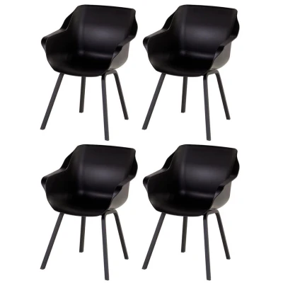 Afbeelding van Hartman Sophie Element dining armstoel Carbon black 4 st.