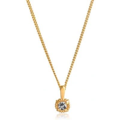 Afbeelding van Elli DIAMONDS Dames Solitaire Hanger Zoutpeper met Diamant (0.11 ct.) in 925 Sterling Zilver Verguld