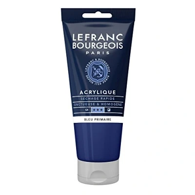 Afbeelding van Lefranc Bourgeois 300415 fijne acrylverf, hoog gepigmenteerd, goede dekking, romige homogene textuur 80ml tube, Primary Blue