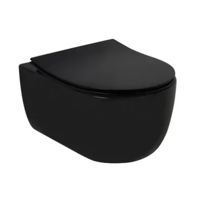 Afbeelding van Plieger Kansas Compact randloos toilet met softclose &amp; quick release slimme zitting matzwart