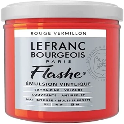 Afbeelding van Lefranc Bourgeois 300644 Flashe acryl en vinylverf, lichtecht, dekkend bestand tegen veroudering 125ml Pot, Vermilion Red