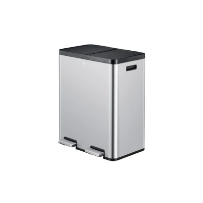 Afbeelding van Afvalbak EKO Essential Recycler pedaalemmer 2x30liter RVS