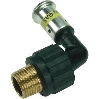 Afbeelding van Henco Press Gas perskoppeling knie 20 x 3/4 pers buitendraad
