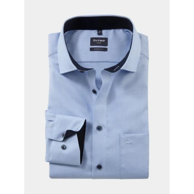 Afbeelding van OLYMP Luxor Modern Fit Overhemd blauw, Effen