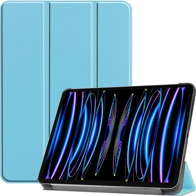 Afbeelding van Case2go Tablet hoes geschikt voor Apple iPad Pro 11 (2024) Tri fold Auto/Wake functie Licht Blauw