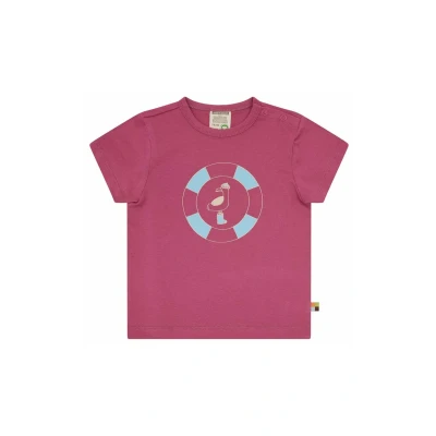 Afbeelding van loud + proud T shirt opdruk, van biologisch katoen, GOTS gecertificeerd, rood (rouge), 110 116