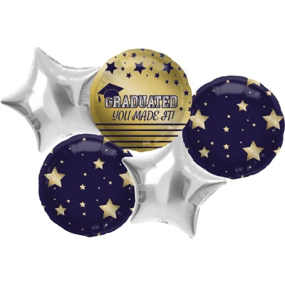Afbeelding van Folie ballonnen Set Geslaagd 45cm 5 stuks