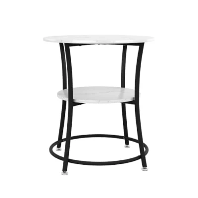 Afbeelding van Vicco Salontafel &quot;Quebec&quot;, Wit marmer, 50 x 55 cm met plank