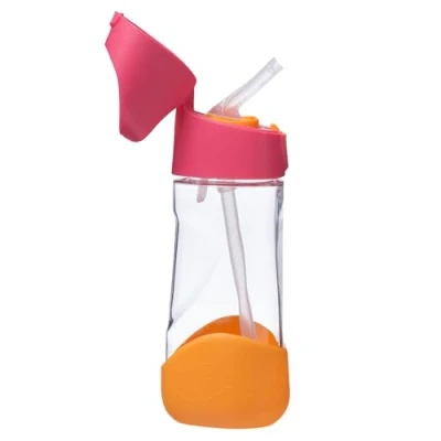 Afbeelding van b.box TritanTM drink en waterfles Easy Grip fles lekvrij deksel Cool modern kindvriendelijk ontwerp, het beste voor After Sippy Cup 450 ml (aardbeienshake)
