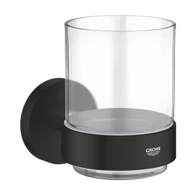 Afbeelding van Grohe start glas met houder matte black 411942430