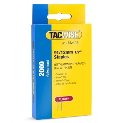 Afbeelding van Tacwise 1782 Type 91/12 mm gegalvaniseerde smalle kroonnietjes voor Z4 140 Tacker, 2000 stuks