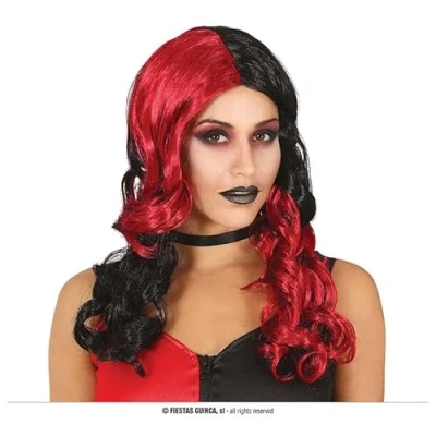 Afbeelding van Fiestas Guirca pruik Rebel Harlequin Carnaval accessoires Pruiken