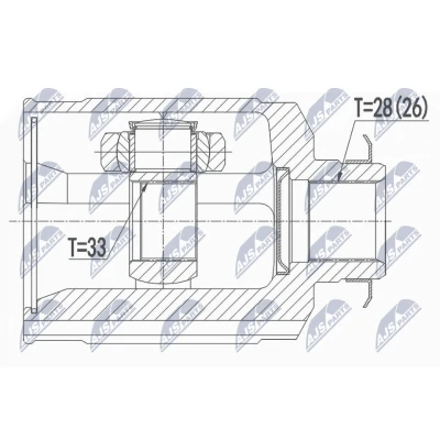 Afbeelding van Homokineet reparatie set, aandrijfas NTY NPW HY 544