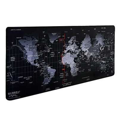 Afbeelding van Hosimoln Map002 Gaming muismat, grote afmetingen 80 x 30 cm, dikte 3 mm, premium gestructureerd, antislip en waterdicht, computermuismat met genaaide randen voor gaming, kantoor, thuis,