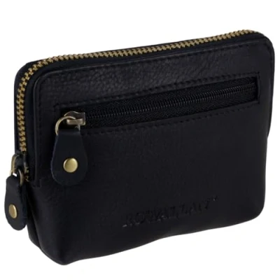 Afbeelding van Rowallan Leren portemonnee, Zwart, Munt Pouch