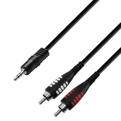 Afbeelding van Adam Hall 3 Star Series 6m 3.5mm Jack Stereo naar 2x RCA Mannelijke Audio Kabel