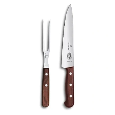 Afbeelding van Victorinox Tranchier Set mit Gabel, Ahorn mod., 2 teilig, Geschenkverpackung, Braun, 38.5 x 11 2.5 cm