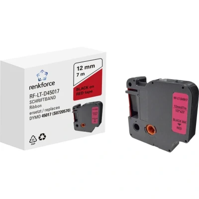 Afbeelding van Labeltape Renkforce RF LT D45017 Compatibel vervangt DYMO D1 45017 12 mm Tapekleur: Rood Tekstkleur: Zwart 7 m